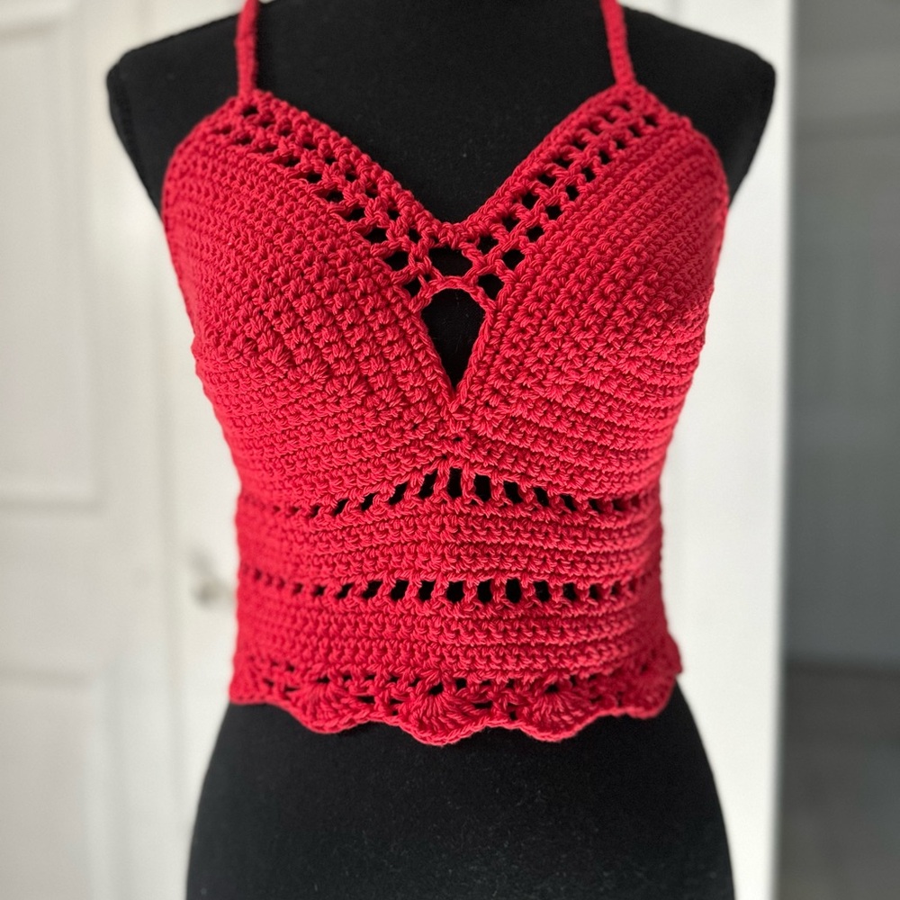 Hand Crocheted Crop Top - Picture 2 of 5